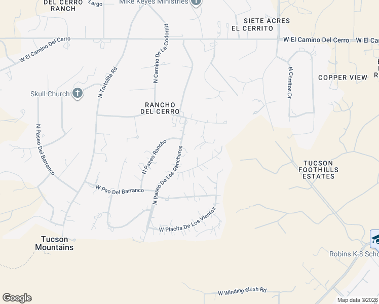 map of restaurants, bars, coffee shops, grocery stores, and more near 4330 North Paseo De Los Rancheros in Tucson