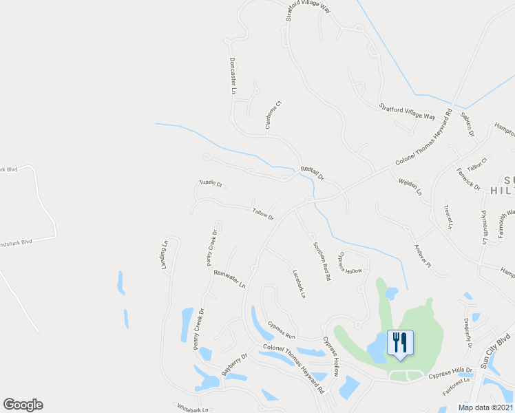 map of restaurants, bars, coffee shops, grocery stores, and more near 2 Ivy Court in Bluffton