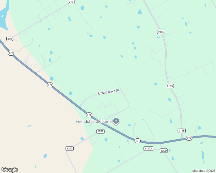 map of restaurants, bars, coffee shops, grocery stores, and more near 3017 Rolling Oaks Drive in Cleburne