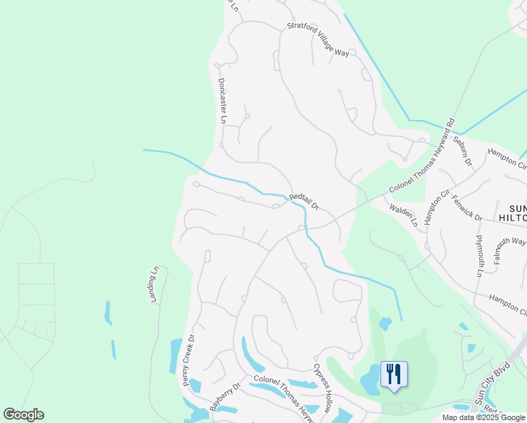 map of restaurants, bars, coffee shops, grocery stores, and more near 49 Redtail Drive in Bluffton