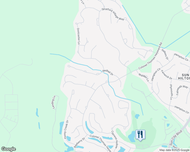 map of restaurants, bars, coffee shops, grocery stores, and more near 49 Redtail Drive in Bluffton