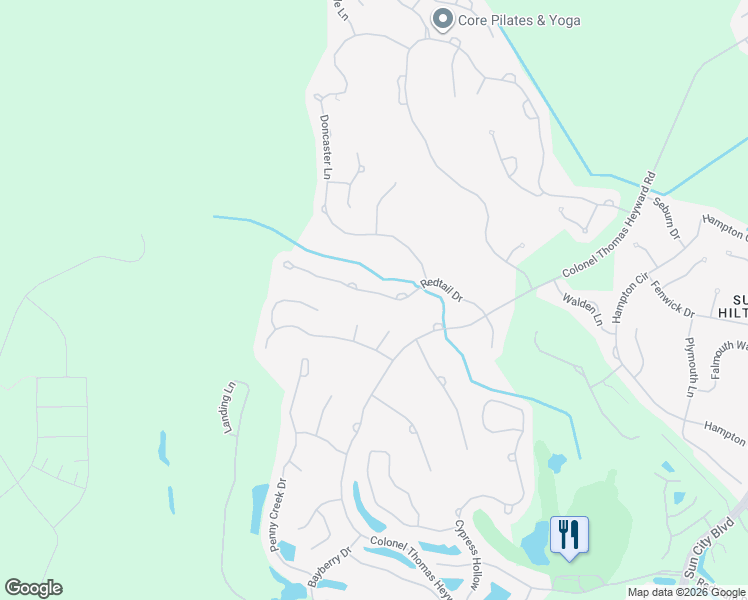 map of restaurants, bars, coffee shops, grocery stores, and more near 61 Redtail Drive in Bluffton