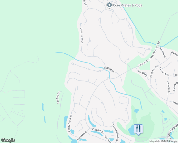 map of restaurants, bars, coffee shops, grocery stores, and more near 61 Redtail Dr in Bluffton