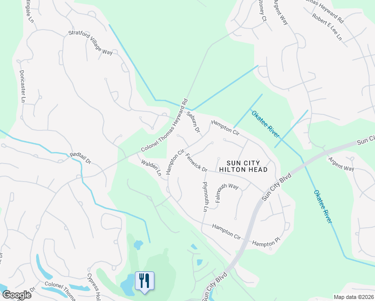 map of restaurants, bars, coffee shops, grocery stores, and more near 5 Brayton Ct in Bluffton