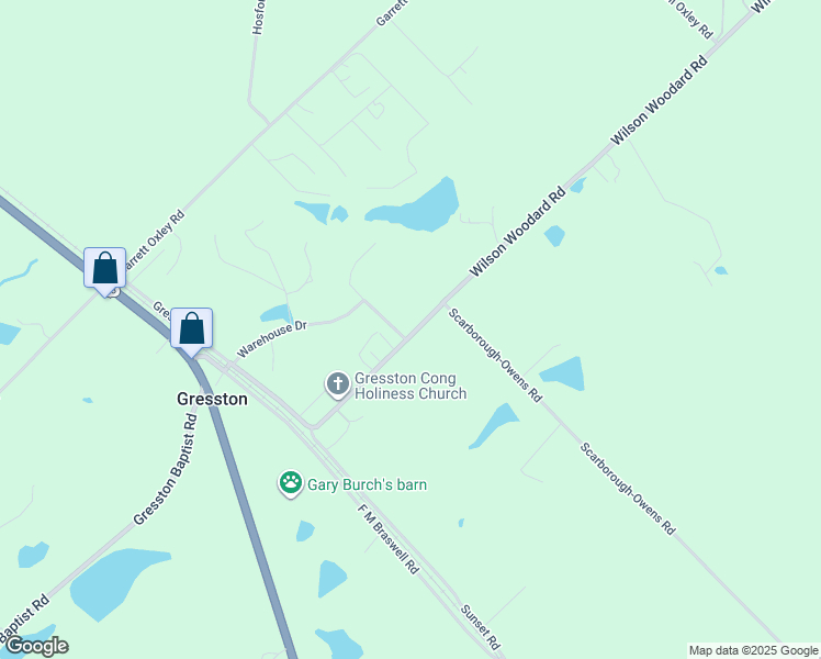map of restaurants, bars, coffee shops, grocery stores, and more near 383 Wilson Woodard Road in Eastman