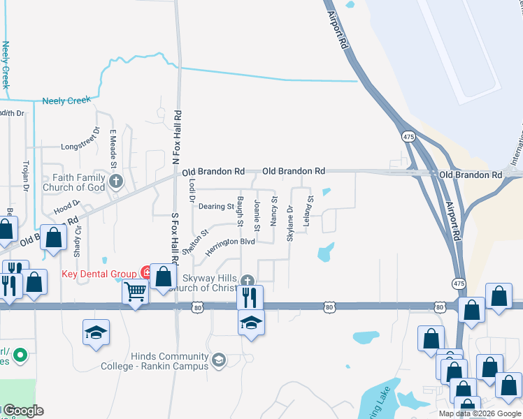 map of restaurants, bars, coffee shops, grocery stores, and more near 127 Joanie Street in Pearl