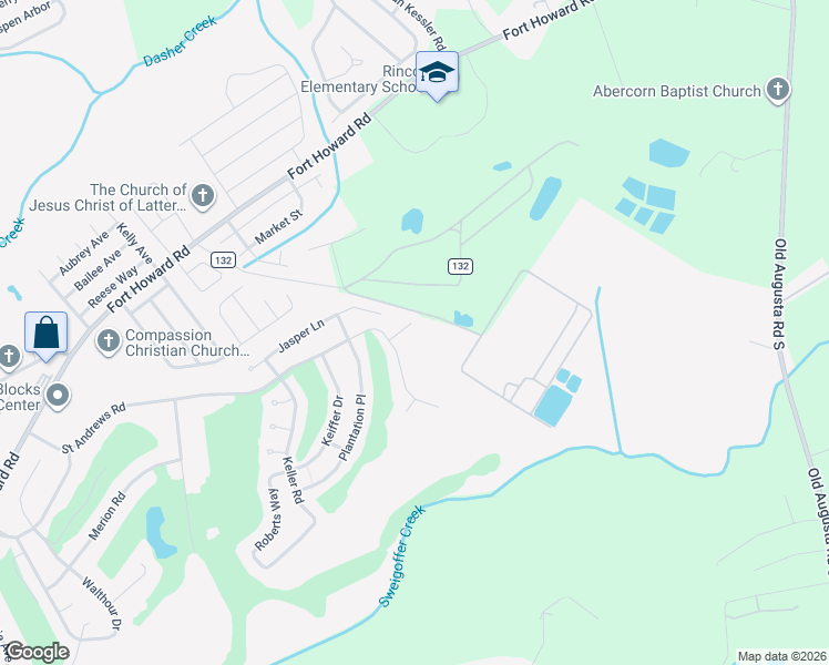 map of restaurants, bars, coffee shops, grocery stores, and more near 104 Elizabeth Court in Rincon