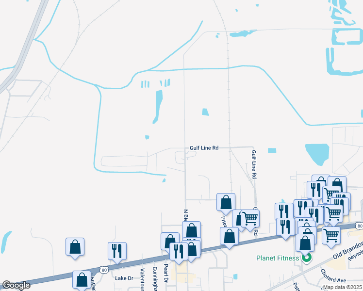map of restaurants, bars, coffee shops, grocery stores, and more near 769 North Bierdeman Road in Pearl