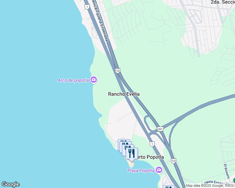 map of restaurants, bars, coffee shops, grocery stores, and more near in Playas de Rosarito