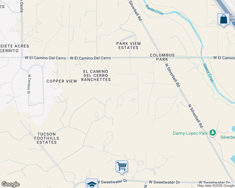 map of restaurants, bars, coffee shops, grocery stores, and more near 3930 West New York Drive in Tucson
