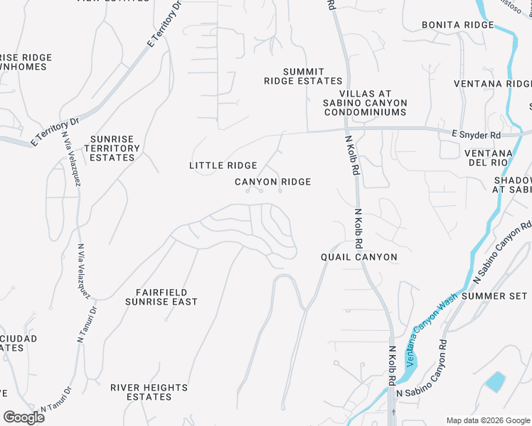 map of restaurants, bars, coffee shops, grocery stores, and more near 4571 Arroyo Vacio in Tucson