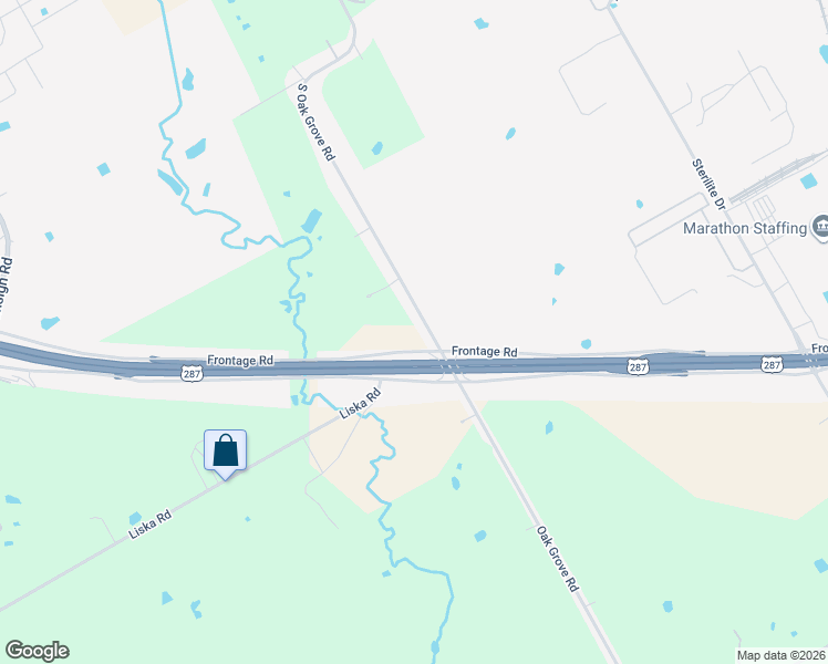 map of restaurants, bars, coffee shops, grocery stores, and more near 3619 Farm to Market Road 1183 in Ennis
