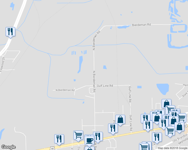 map of restaurants, bars, coffee shops, grocery stores, and more near 757 North Bierdeman Road in Pearl