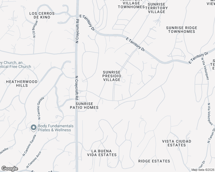 map of restaurants, bars, coffee shops, grocery stores, and more near 4550 North Pso Bocoancos in Tucson