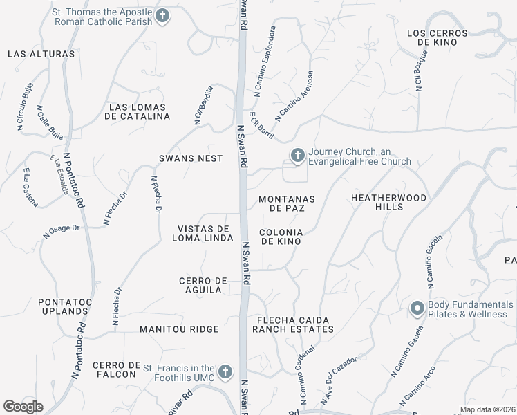 map of restaurants, bars, coffee shops, grocery stores, and more near 4746 East Placita PROVIDA in Tucson