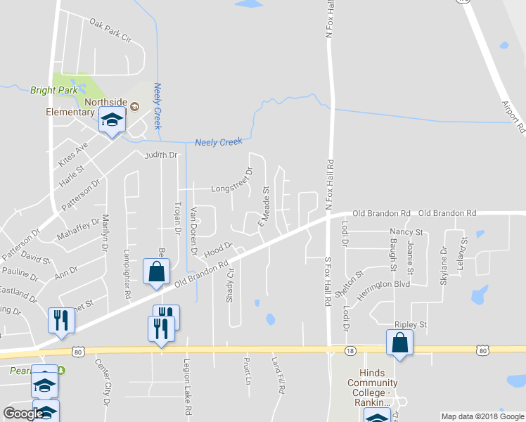 map of restaurants, bars, coffee shops, grocery stores, and more near 271 East Meade Street in Pearl