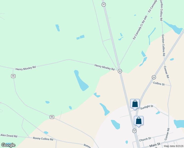 map of restaurants, bars, coffee shops, grocery stores, and more near 2549 Henry Moxley Road in Cobbtown