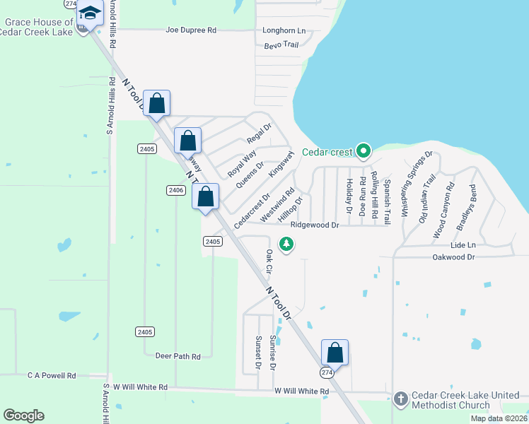 map of restaurants, bars, coffee shops, grocery stores, and more near 809 Cedarcrest Drive in Tool