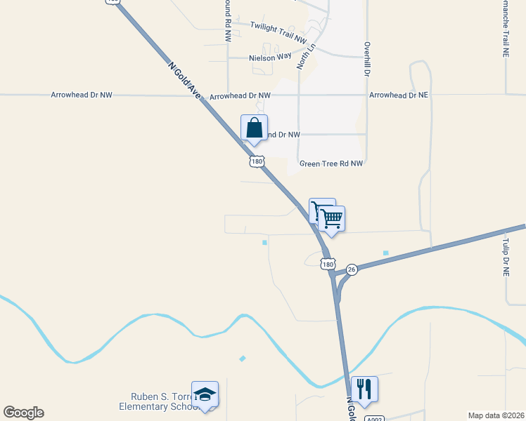 map of restaurants, bars, coffee shops, grocery stores, and more near 845 Fairfield Drive Northwest in Deming