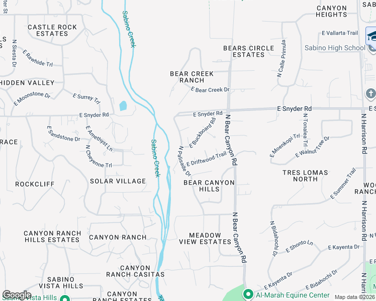 map of restaurants, bars, coffee shops, grocery stores, and more near 8822 East Buckboard Road in Tucson