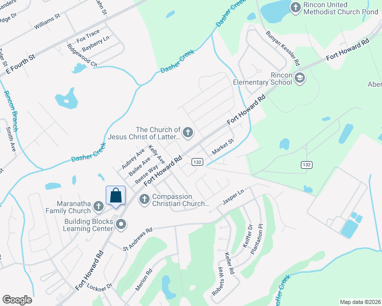 map of restaurants, bars, coffee shops, grocery stores, and more near 122 Tolliver Lane in Rincon