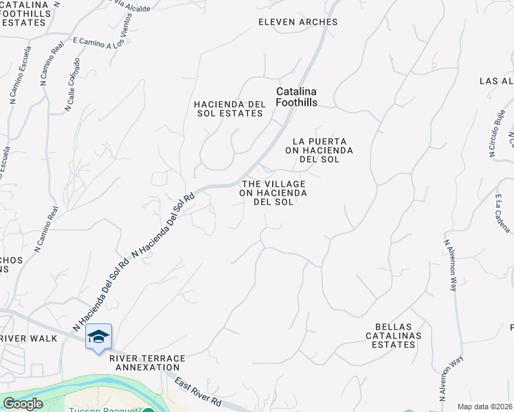 map of restaurants, bars, coffee shops, grocery stores, and more near 4645 North Placita Roca Blanca in Tucson