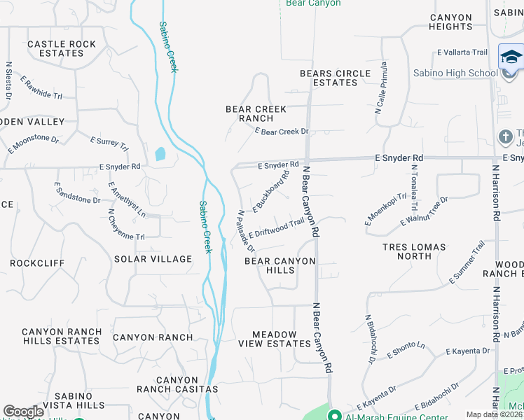 map of restaurants, bars, coffee shops, grocery stores, and more near 8822 East Buckboard Road in Tucson