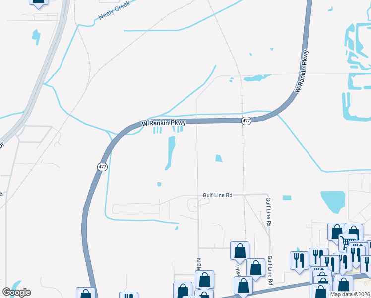 map of restaurants, bars, coffee shops, grocery stores, and more near 1000-1098 North Bierdeman Road in Pearl