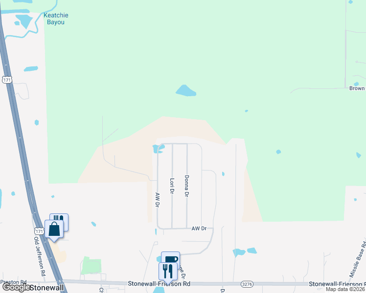 map of restaurants, bars, coffee shops, grocery stores, and more near 112 Donna Drive in Stonewall