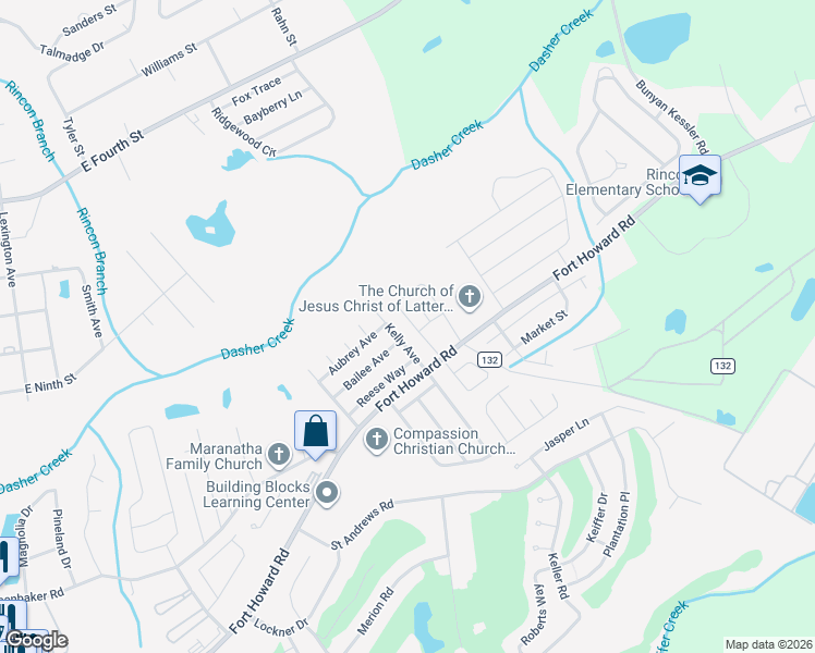 map of restaurants, bars, coffee shops, grocery stores, and more near 208 Kelly Avenue in Rincon