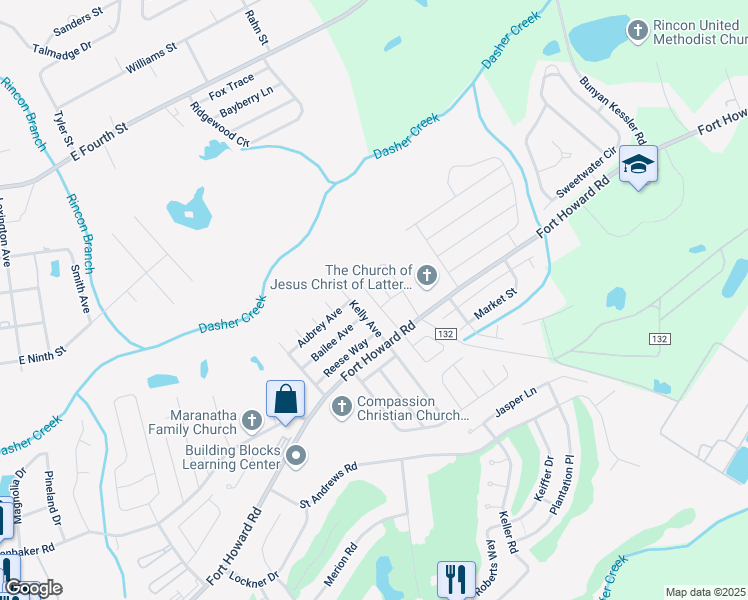 map of restaurants, bars, coffee shops, grocery stores, and more near 126 Karima Circle in Rincon