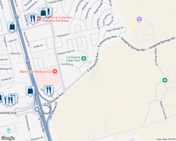 map of restaurants, bars, coffee shops, grocery stores, and more near 2466 El Dorado Court in Las Cruces