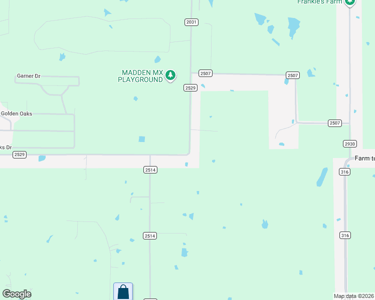 map of restaurants, bars, coffee shops, grocery stores, and more near 18127 County Road 2529 in Eustace