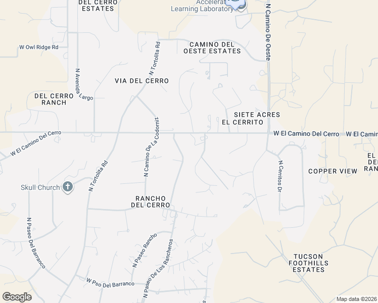 map of restaurants, bars, coffee shops, grocery stores, and more near 4755 North Paseo Del Sueno in Tucson