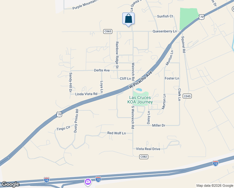 map of restaurants, bars, coffee shops, grocery stores, and more near 902 Loya Lane in Las Cruces