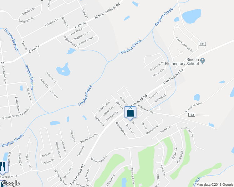 map of restaurants, bars, coffee shops, grocery stores, and more near 194 Karima Circle in Rincon