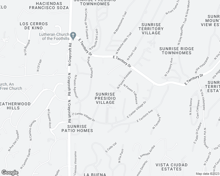 map of restaurants, bars, coffee shops, grocery stores, and more near 5732 East Paseo Cocóspera in Tucson