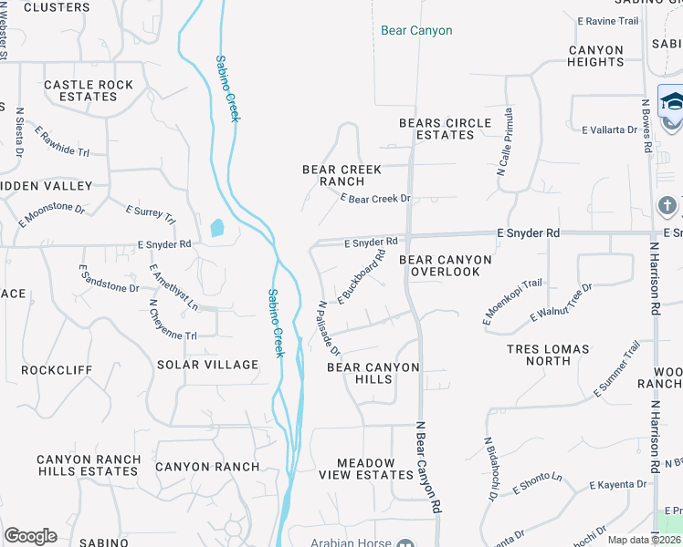map of restaurants, bars, coffee shops, grocery stores, and more near 8861 East Buckboard Road in Tucson