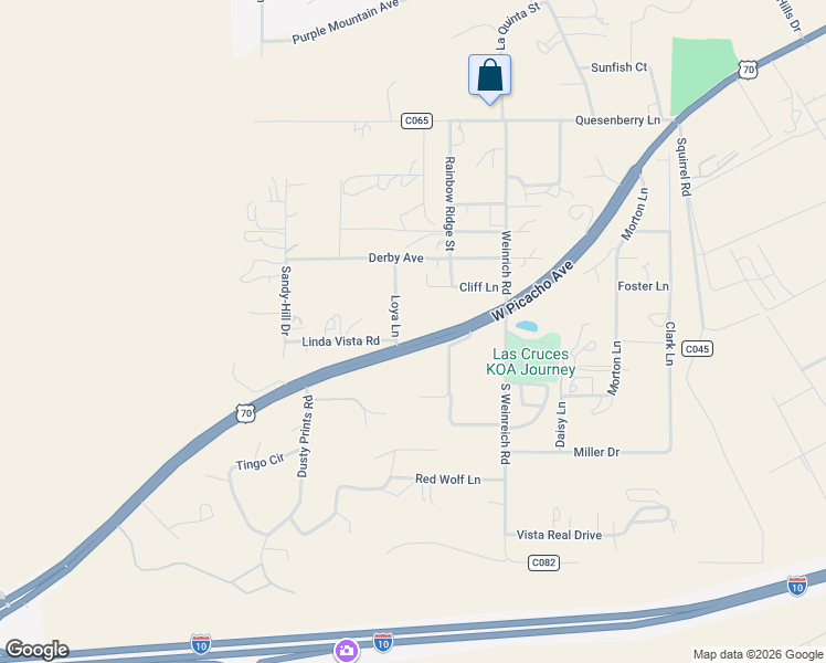 map of restaurants, bars, coffee shops, grocery stores, and more near 902 Loya Lane in Las Cruces