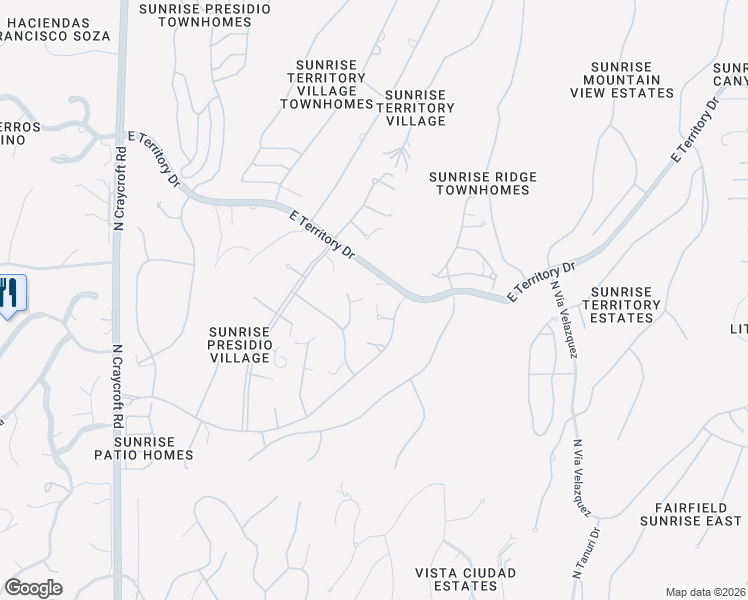map of restaurants, bars, coffee shops, grocery stores, and more near 4730 North Pso Saric in Tucson