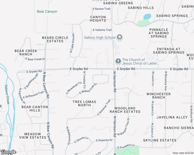 map of restaurants, bars, coffee shops, grocery stores, and more near 9400 East Walnut Tree Circle in Tucson