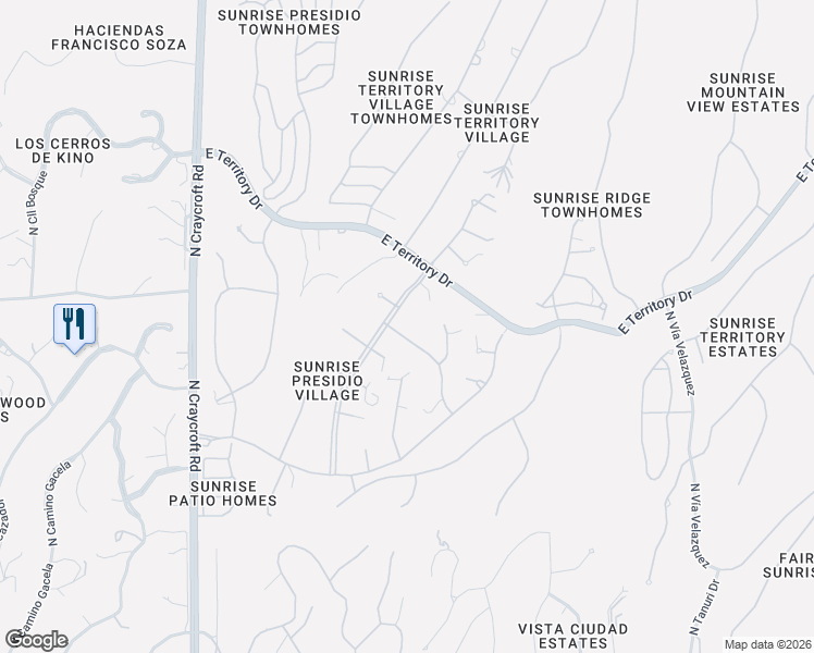 map of restaurants, bars, coffee shops, grocery stores, and more near 4732 North Pso Tubutama in Tucson