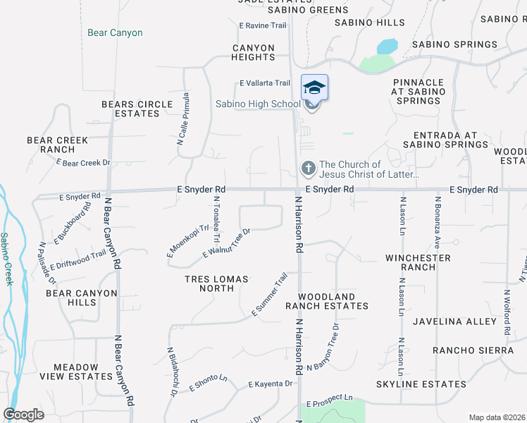 map of restaurants, bars, coffee shops, grocery stores, and more near 9400 East Walnut Tree Circle in Tucson