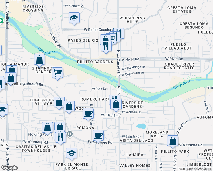 map of restaurants, bars, coffee shops, grocery stores, and more near 4737 North Camino Aire Fresco in Tucson