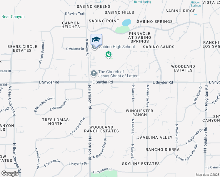 map of restaurants, bars, coffee shops, grocery stores, and more near 4741 North Bamboo Circle in Tucson