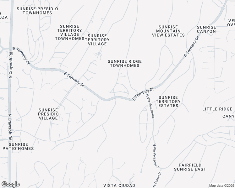 map of restaurants, bars, coffee shops, grocery stores, and more near 6170 East Territory Avenue in Tucson