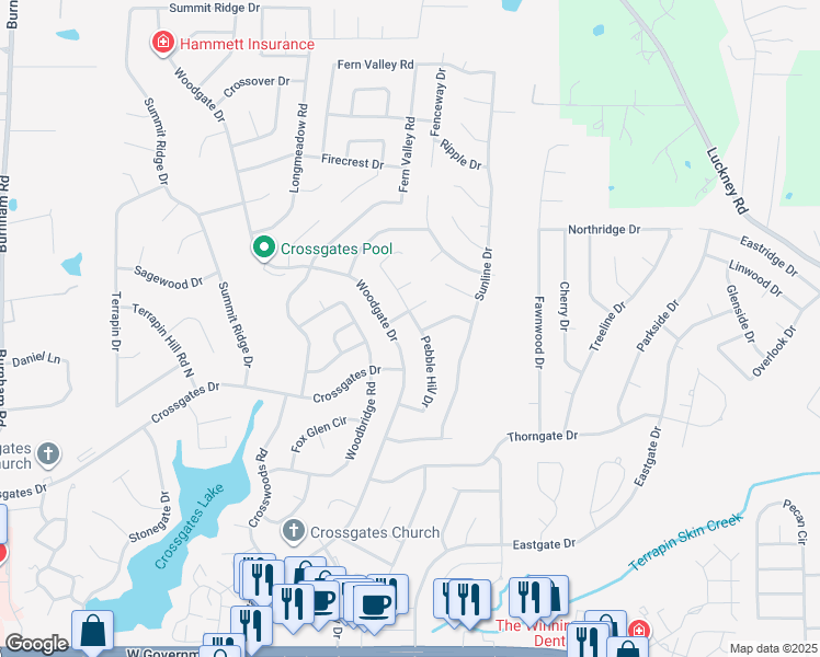 map of restaurants, bars, coffee shops, grocery stores, and more near 34 Pebble Hill Drive in Brandon