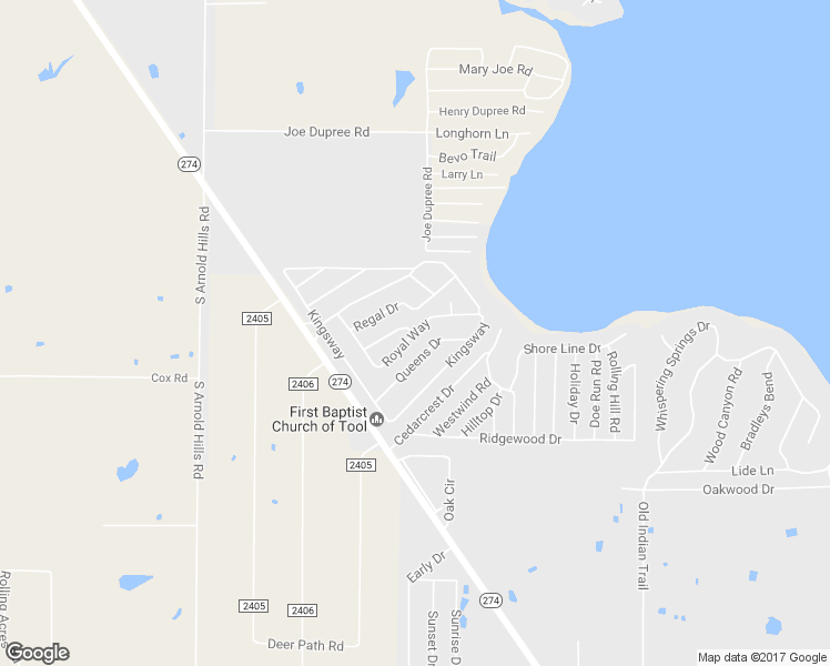 map of restaurants, bars, coffee shops, grocery stores, and more near Royal Way in Tool