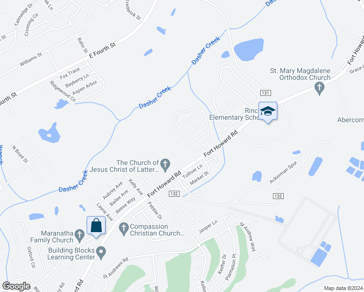 map of restaurants, bars, coffee shops, grocery stores, and more near 312 Windmill Drive in Rincon