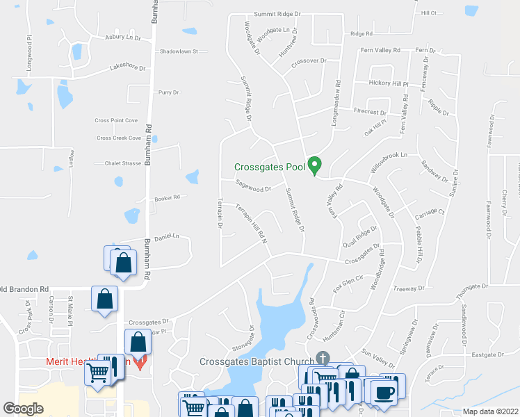 map of restaurants, bars, coffee shops, grocery stores, and more near 65 Glenway Place in Brandon